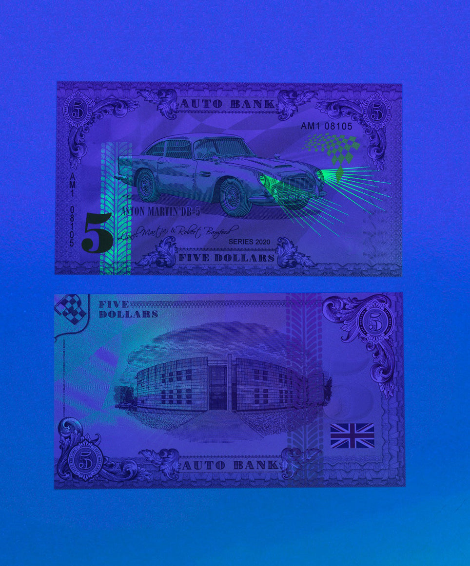 Aston Martin Auto Bank Series 2020 – Complete Set of 4 Collector Banknotes