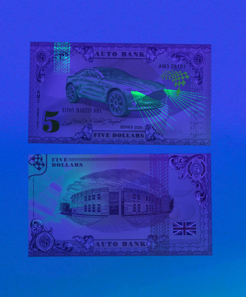 Aston Martin Auto Bank Series 2020 – Complete Set of 4 Collector Banknotes