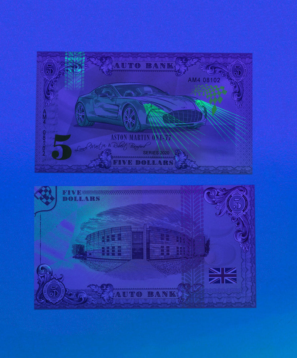 Aston Martin Auto Bank Series 2020 – Complete Set of 4 Collector Banknotes