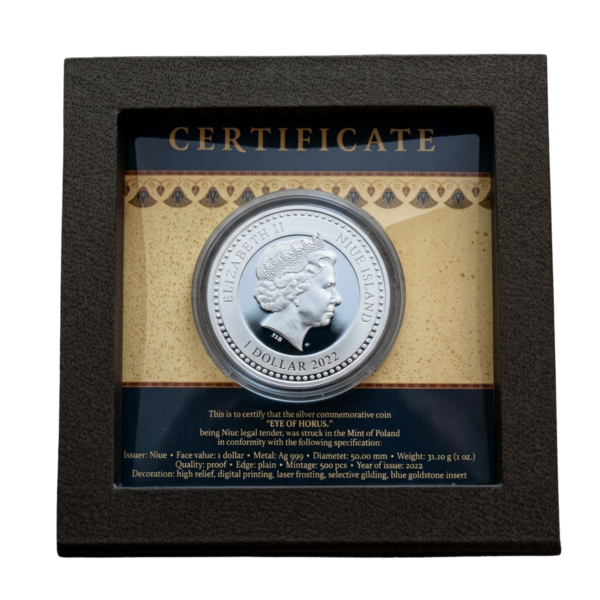 2022 Niue Eye of Horus 1oz Silver Coin – Limited Edition of 500