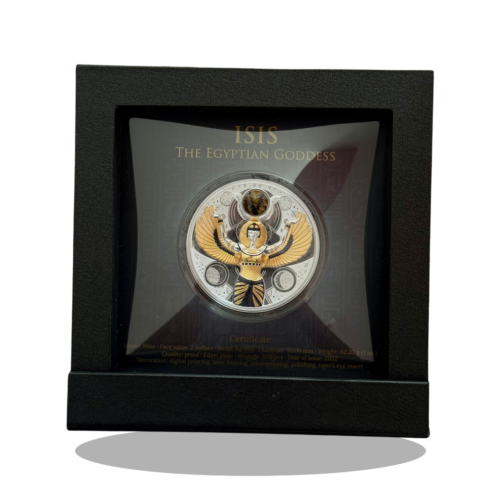 2022 Niue Isis – The Egyptian Goddess 1oz Silver Coin with Tiger's Eye