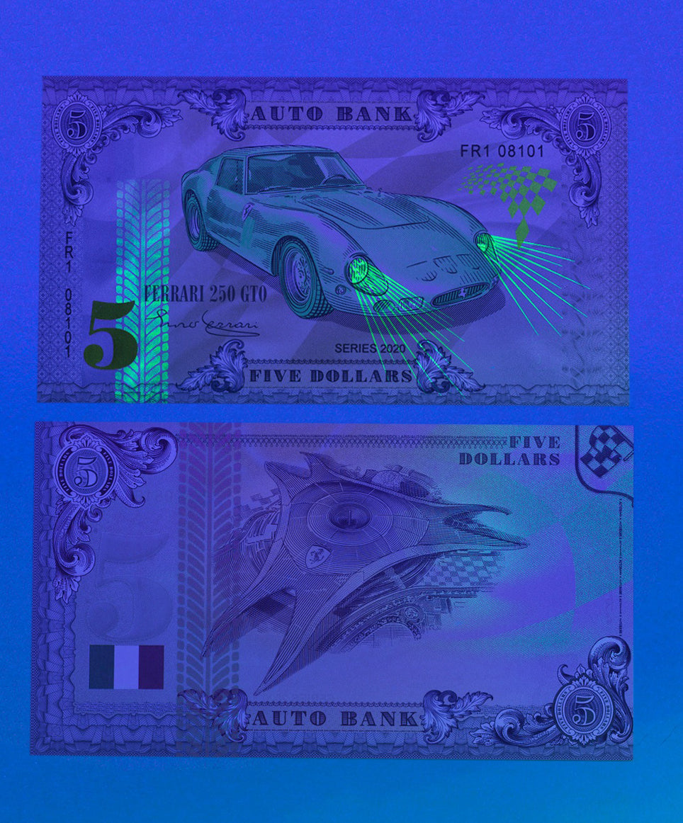 Ferrari Auto Bank Series 2020 – Complete Set of 4 Collector Banknotes