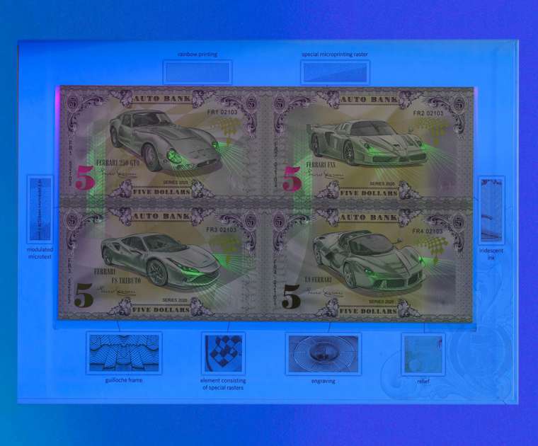 Ferrari Auto Bank Series 2020 – Complete Set of 4 Collector Banknotes