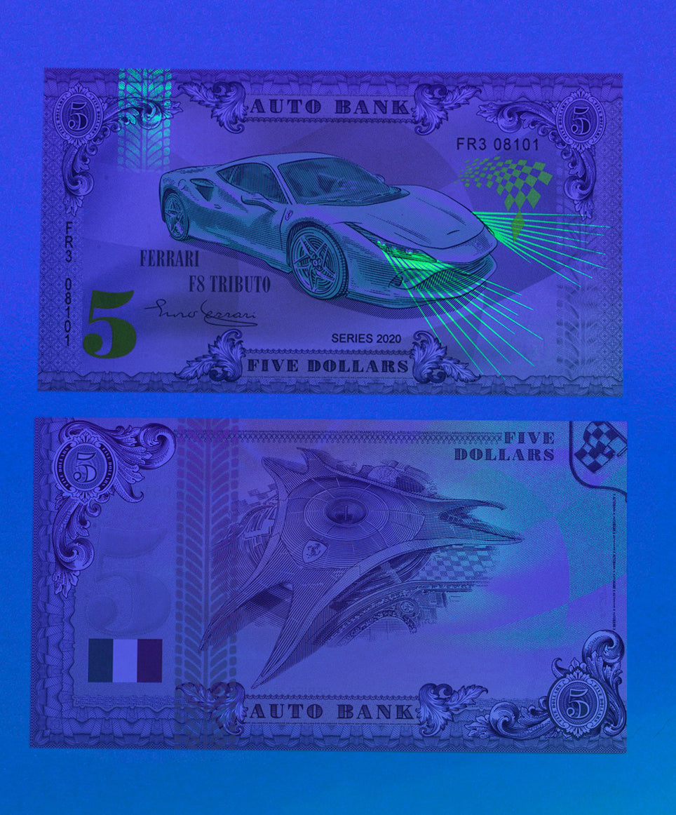 Ferrari Auto Bank Series 2020 – Complete Set of 4 Collector Banknotes