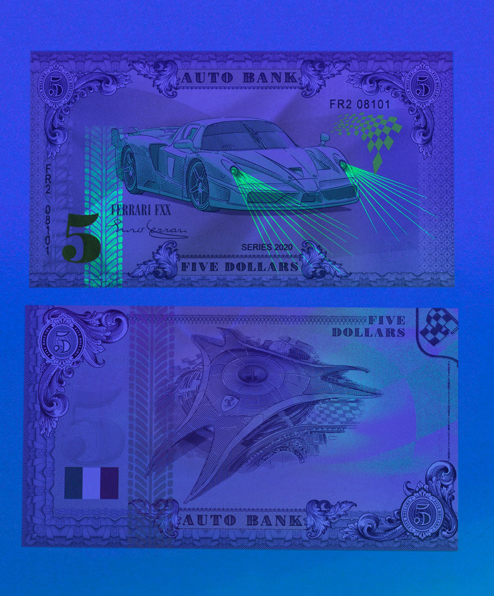 Ferrari Auto Bank Series 2020 – Complete Set of 4 Collector Banknotes