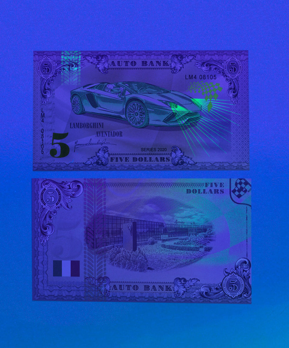 Lamborghini Auto Bank Series 2020 – Complete Set of 4 Collector Banknotes