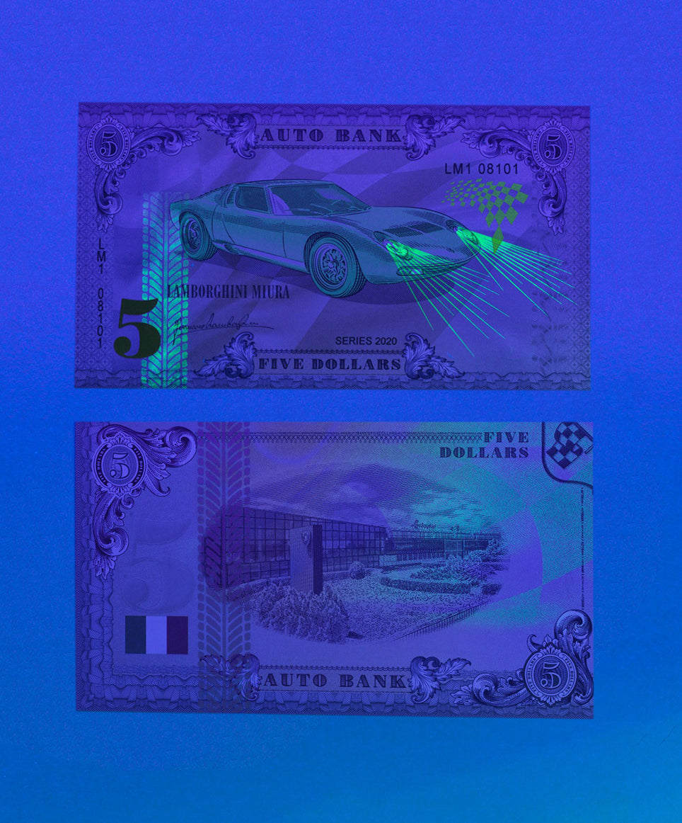 Lamborghini Auto Bank Series 2020 – Complete Set of 4 Collector Banknotes