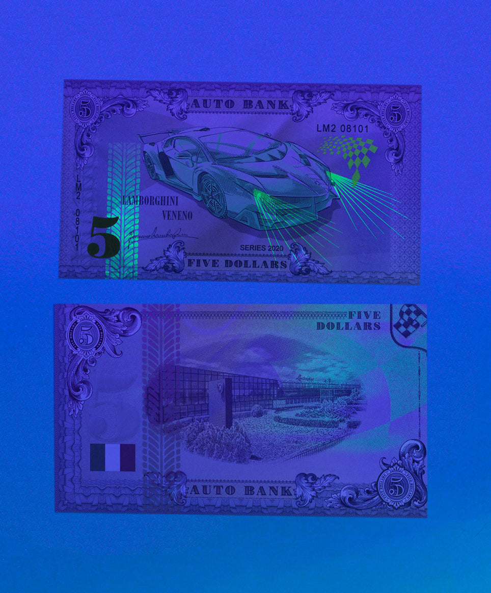 Lamborghini Auto Bank Series 2020 – Complete Set of 4 Collector Banknotes