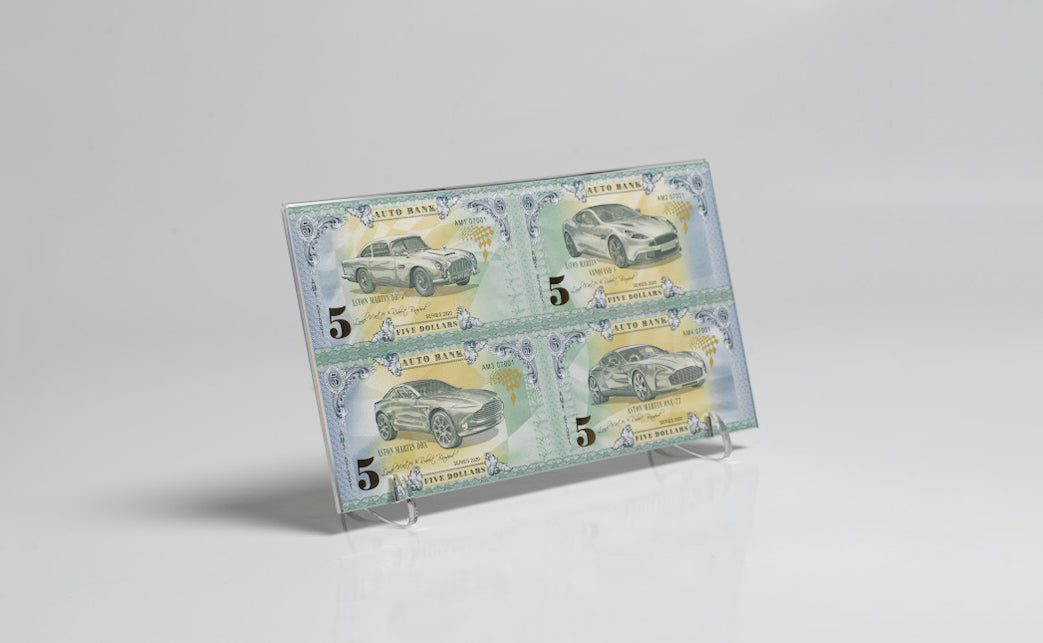 Aston Martin Auto Bank Series 2020 – Complete Set of 4 Collector Banknotes