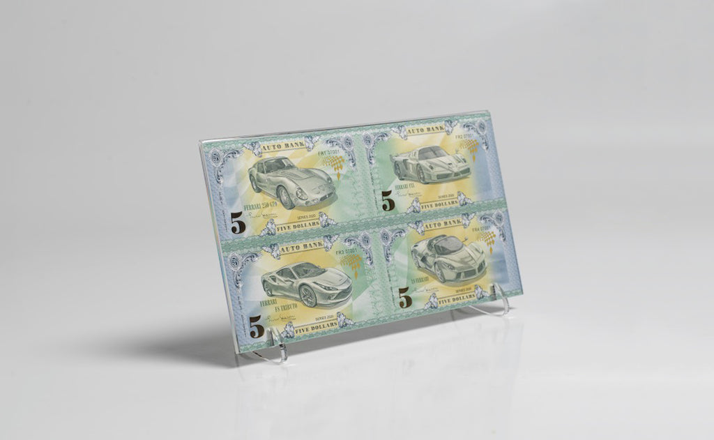 Ferrari Auto Bank Series 2020 – Complete Set of 4 Collector Banknotes