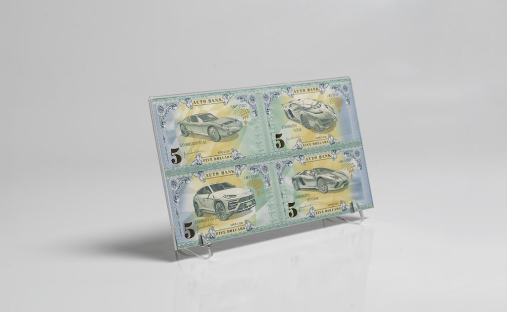 Lamborghini Auto Bank Series 2020 – Complete Set of 4 Collector Banknotes