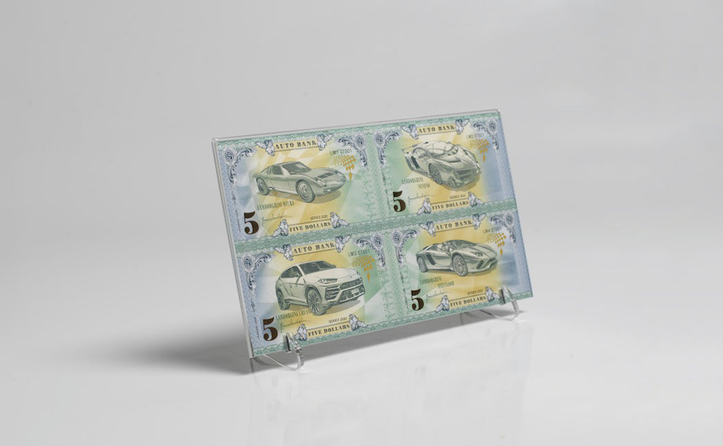 Lamborghini Auto Bank Series 2020 – Complete Set of 4 Collector Banknotes