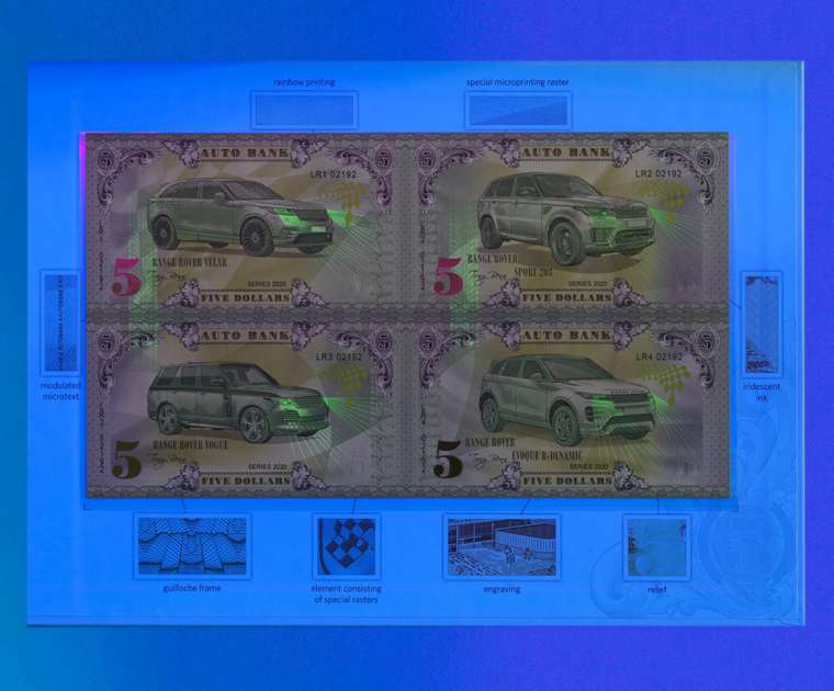 Range Rover Auto Bank Series 2020 – Complete Set of 4 Collector Banknotes